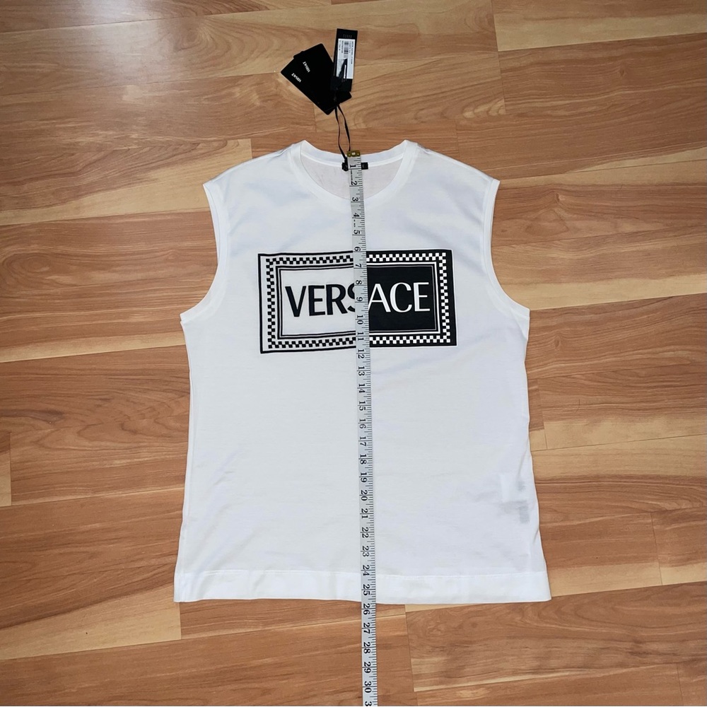 VERSACE Runway NWT Clubbing It Boy Black/White Embroidered Tank Top Sz Small 46 - Picture 4 of 14